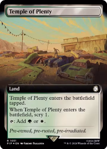 Temple of Plenty (Extended Art) (Surge Foil) (1051), Universes Beyond: Fallout — Magic card price