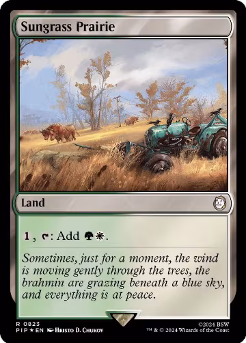 Sungrass Prairie (Surge Foil) (823), Universes Beyond: Fallout — Magic card price