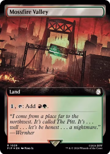 Mossfire Valley (Extended Art) (Surge Foil) (1029), Universes Beyond: Fallout — Magic card price