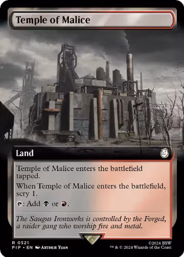 Temple of Malice (Extended Art) (521), Universes Beyond: Fallout — Magic card price