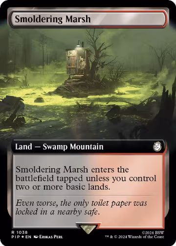 Smoldering Marsh (Extended Art) (Surge Foil) (1038), Universes Beyond: Fallout — Magic card price