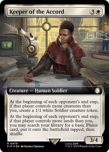 Keeper of the Accord (Extended Art) (Surge Foil) (979), Universes Beyond: Fallout — Magic card price