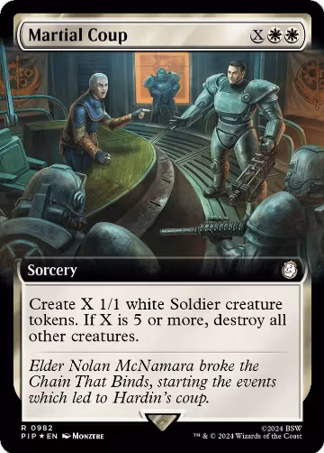 Martial Coup (Extended Art) (Surge Foil) (982), Universes Beyond: Fallout — Magic card price