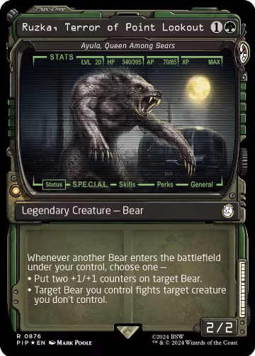 Ruzka, Terror of Point Lookout - Ayula, Queen Among Bears (Showcase) (Surge Foil) (876), Universes Beyond: Fallout — Magic card price