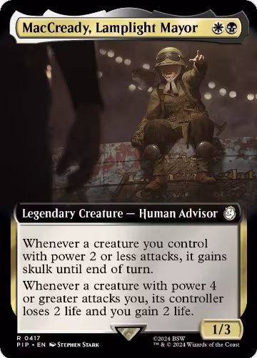 MacCready, Lamplight Mayor (Extended Art) (417), Universes Beyond: Fallout — Magic card price