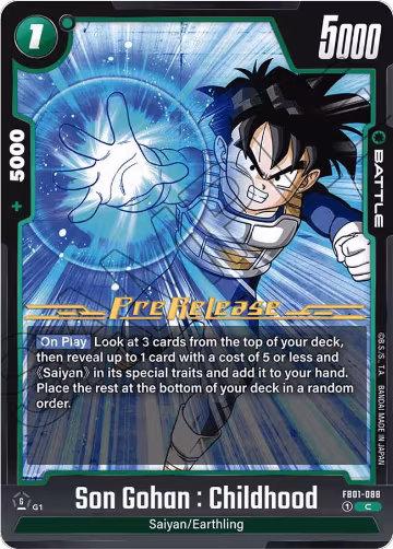 Son Gohan : Childhood - FB01-088 (FB01-088), Awakened Pulse Pre-Release Cards — DB Fusion card price