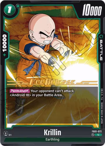 Krillin - FB01-072 (FB01-072), Awakened Pulse Pre-Release Cards — DB Fusion card price