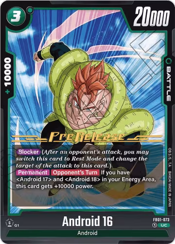 Android 16 - FB01-073 (FB01-073), Awakened Pulse Pre-Release Cards — DB Fusion card price
