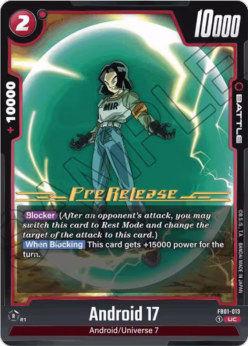 Android 17 - FB01-013 (FB01-013), Awakened Pulse Pre-Release Cards — DB Fusion card price