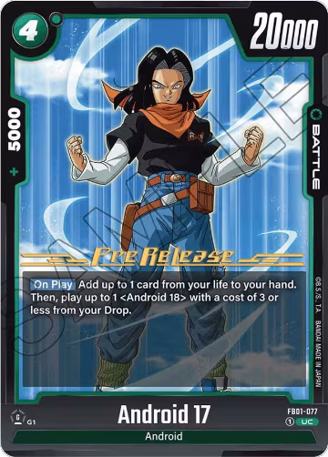 Android 17 - FB01-077 (FB01-077), Awakened Pulse Pre-Release Cards — DB Fusion card price