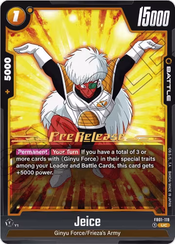 Jeice (FB01-119), Awakened Pulse Pre-Release Cards — DB Fusion card price