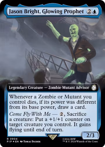 Jason Bright, Glowing Prophet (Extended Art) (Surge Foil) (904), Universes Beyond: Fallout — Magic card price