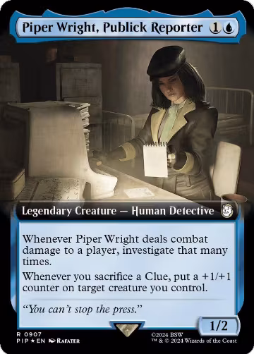 Piper Wright, Publick Reporter (Extended Art) (Surge Foil) (907), Universes Beyond: Fallout — Magic card price