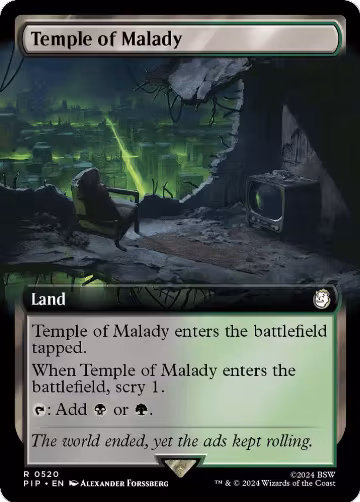 Temple of Malady (Extended Art) (520), Universes Beyond: Fallout — Magic card price