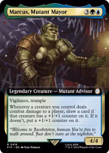 Marcus, Mutant Mayor (Extended Art) (418), Universes Beyond: Fallout — Magic card price