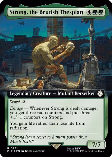 Strong, the Brutish Thespian (Extended Art) (Surge Foil) (931), Universes Beyond: Fallout — Magic card price