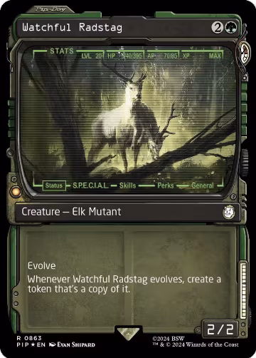 Watchful Radstag (Showcase) (Surge Foil) (863), Universes Beyond: Fallout — Magic card price