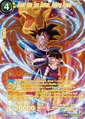 Great Ape Son Gohan, Raging Power (SPR) (BT24-088), Beyond Generations — DB Super card price