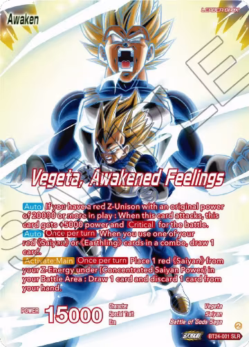 Vegeta // Vegeta, Awakened Feelings (SLR) (BT24-001), Beyond Generations — DB Super card price