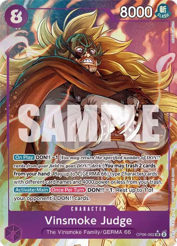 Vinsmoke Judge (Alternate Art) (OP06-062), Wings of the Captain — One Piece card price
