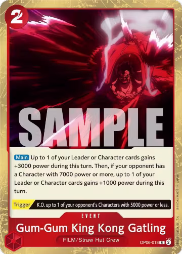 Gum-Gum King Kong Gatling (OP06-018), Wings of the Captain — One Piece card price