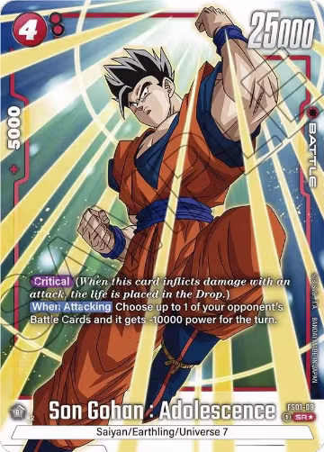 Son Gohan : Adolescence (Bonus Pack Alternate Art) (FS01-09) — card price