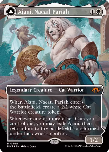Ajani, Nacatl Pariah (Borderless) (Textured Foil) (468), Modern Horizons 3 — Magic card price