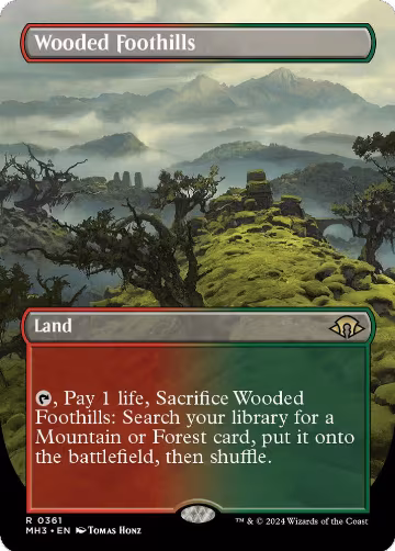 Wooded Foothills (Borderless) (361), Modern Horizons 3 — Magic card price