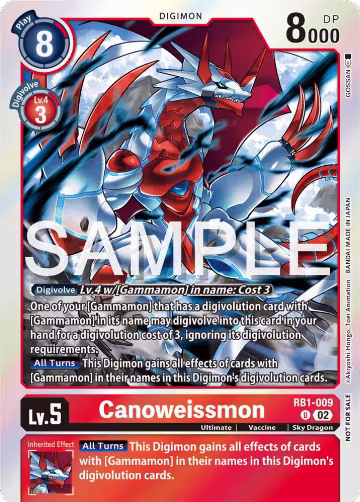 Canoweissmon (Event Pack 6) (RB1-009 U), Resurgence Booster — Digimon card price
