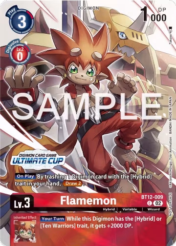 Flamemon (Ultimate Cup 2024) (BT12-009 C), Across Time — Digimon card price