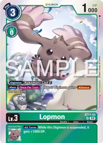 Lopmon (ST17-03 SR), Starter Deck 17: Double Typhoon Advanced Deck Set — Digimon card price