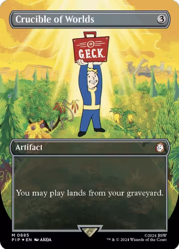Crucible of Worlds (Borderless) (Surge Foil) (885), Universes Beyond: Fallout — Magic card price