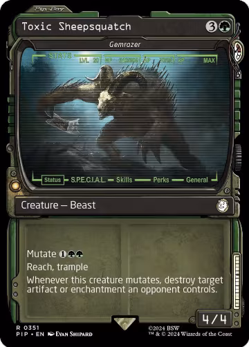 Toxic Sheepsquatch - Gemrazer (Showcase) (351), Universes Beyond: Fallout — Magic card price