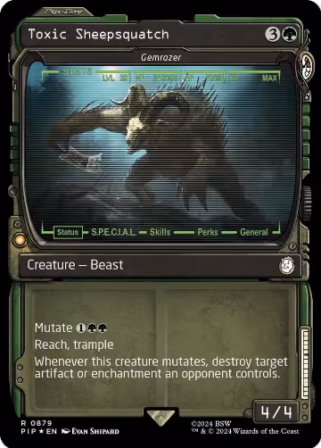 Toxic Sheepsquatch - Gemrazer (Showcase) (Surge Foil) (879), Universes Beyond: Fallout — Magic card price