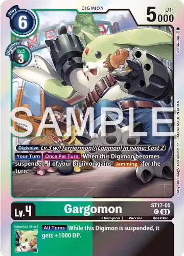 Gargomon (ST17-05 C), Starter Deck 17: Double Typhoon Advanced Deck Set — Digimon card price