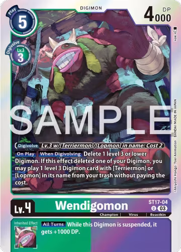 Wendigomon (ST17-04 U), Starter Deck 17: Double Typhoon Advanced Deck Set — Digimon card price