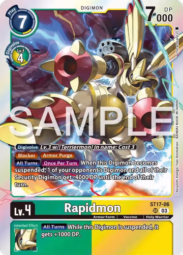 Rapidmon - ST17-06 (ST17-06 SR), Starter Deck 17: Double Typhoon Advanced Deck Set — Digimon card price