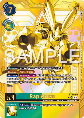 Rapidmon - ST17-06 (Gold) (ST17-06 SR), Starter Deck 17: Double Typhoon Advanced Deck Set — Digimon card price