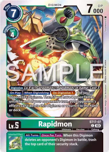 Rapidmon - ST17-07 (ST17-07 C), Starter Deck 17: Double Typhoon Advanced Deck Set — Digimon card price