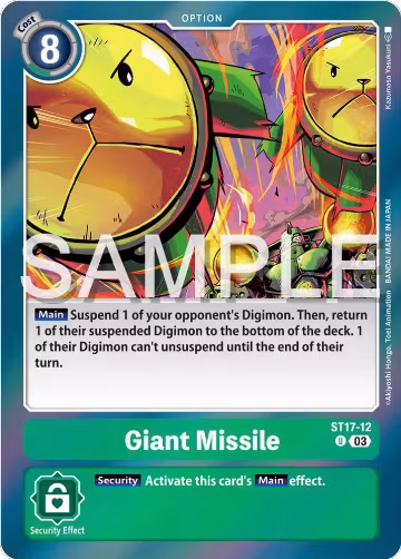 Giant Missile (ST17-12 U), Starter Deck 17: Double Typhoon Advanced Deck Set — Digimon card price