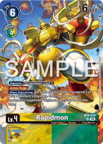 Rapidmon (Bonus Pack) (BT8-039 SR), Starter Deck 17: Double Typhoon Advanced Deck Set — Digimon card price