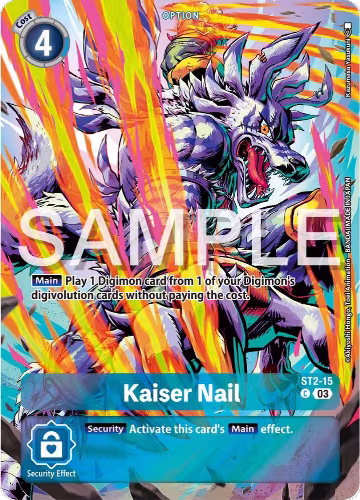 Kaiser Nail (Bonus Pack) (ST2-15 C), Starter Deck 17: Double Typhoon Advanced Deck Set — Digimon card price