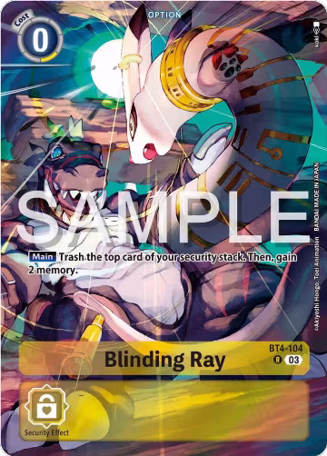 Blinding Ray (Bonus Pack) (BT4-104 R), Starter Deck 17: Double Typhoon Advanced Deck Set — Digimon card price