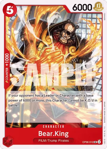 Bear.King (OP06-012), Wings of the Captain — One Piece card price