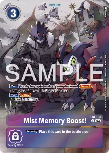 Mist Memory Boost! (Bonus Pack) (BT8-108 C), Starter Deck 17: Double Typhoon Advanced Deck Set — Digimon card price