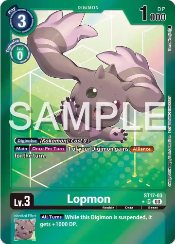Lopmon (Advanced Deck Set Double Typhoon Secret Pack) (ST17-03 SR), Starter Deck 17: Double Typhoon Advanced Deck Set — Digimon card price