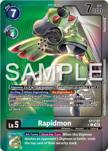 Rapidmon - ST17-07 (Advanced Deck Set Double Typhoon Secret Pack) (ST17-07 C), Starter Deck 17: Double Typhoon Advanced Deck Set — Digimon card price