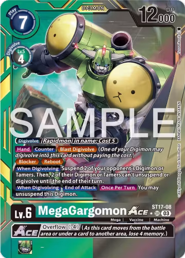 MegaGargomon ACE (Advanced Deck Set Double Typhoon Secret Pack) (ST17-08 SR), Starter Deck 17: Double Typhoon Advanced Deck Set — Digimon card price