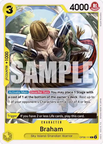 Braham (OP06-111), Wings of the Captain — One Piece card price