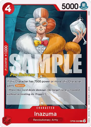Inazuma (OP06-002), Wings of the Captain Pre-Release Cards — One Piece card price
